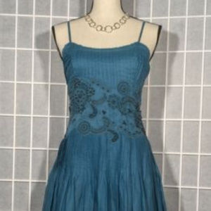 Odille Anthropologie beaded boho dress 6P